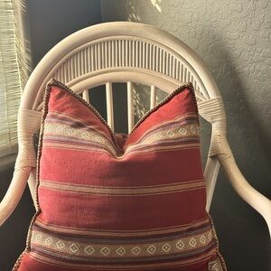 Double D Ranch SouthWest Terracotta Red Feather Filled Pillow!